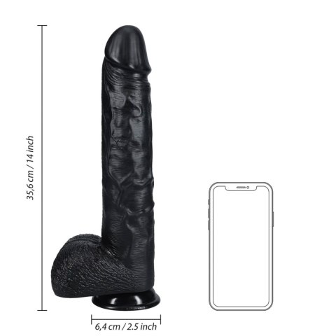 Extra Large Straight with Balls 35,5 cm - Black RealRock