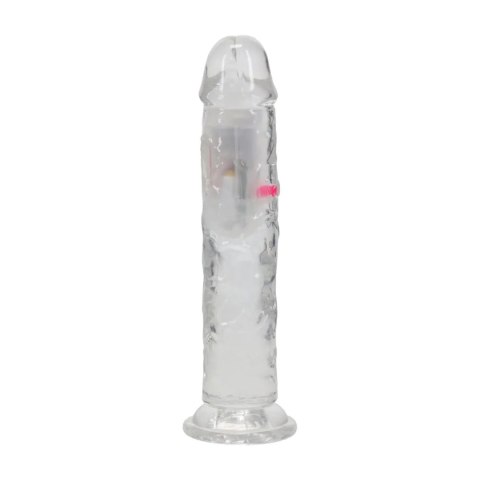 LED Vibrating Straight Cock - 18 cm - Transparent RealRock