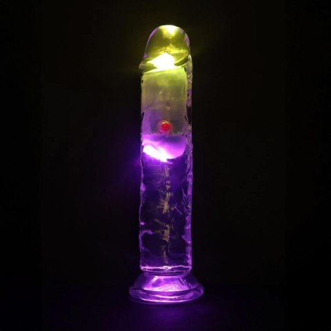 LED Vibrating Straight Cock - 18 cm - Transparent RealRock