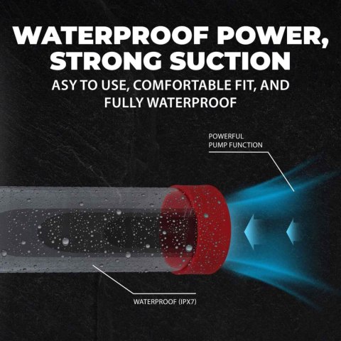 MegaLift - Automatic Waterproof Penis Pump - Metallic Red Pumped