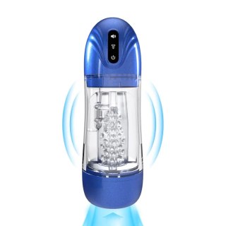 SonicPull - Suction and Vibration Masturbator Pump - Multimedia Enhanced - Metallic Blue Pumped