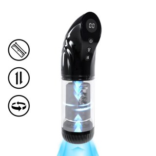 StrokeMate - Suction Rotation and Thrusting Masturbator Pump - Black Pumped