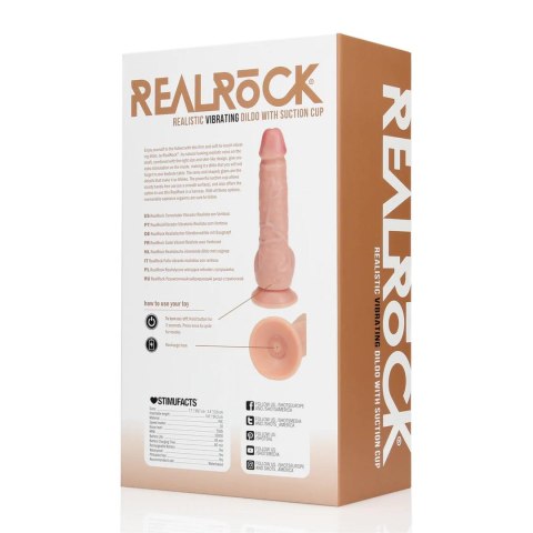 Vibrating Regular Straight Cock with Balls - 7" / 18 cm - Flesh RealRock