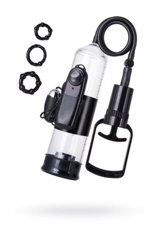 A-TOYS, Penis Pump Coal, with vibro, PVC, Transparent, 22,8 cm A-Toys