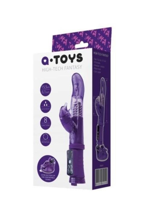 A-TOYS, Vibrator with clitoral stimulator, TPR, purple, 22,5 cm A-Toys
