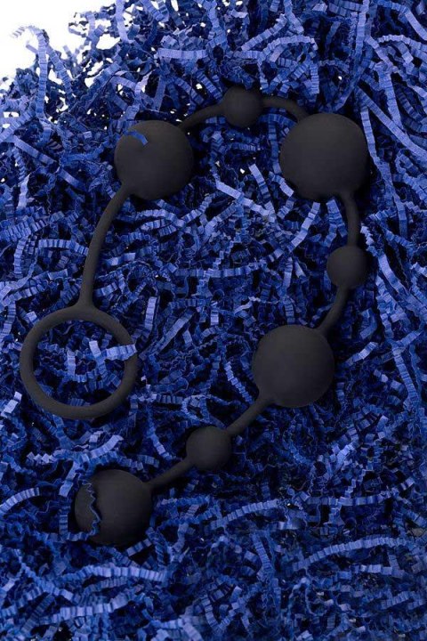 Anal beads Toyfa A-toys Coron, with balls, silicone, black, 35,9 cm A-Toys