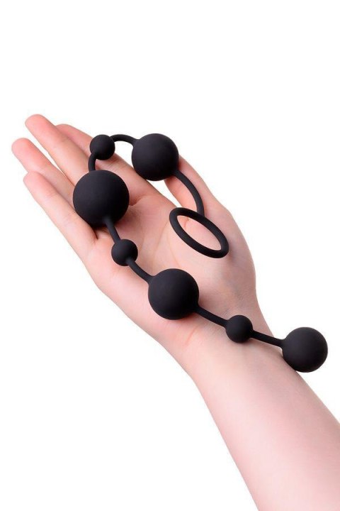 Anal beads Toyfa A-toys Coron, with balls, silicone, black, 35,9 cm A-Toys