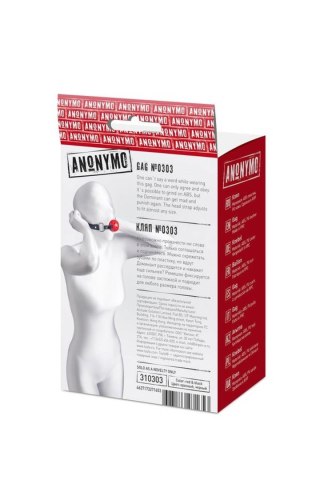 Anonymo gag, ABS plastic, red, 64 cm Anonymo by TOYFA