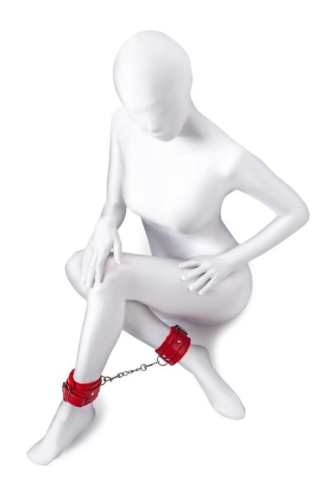 Anonymo handcuffs, PU leather, red, 27 cm Anonymo by TOYFA