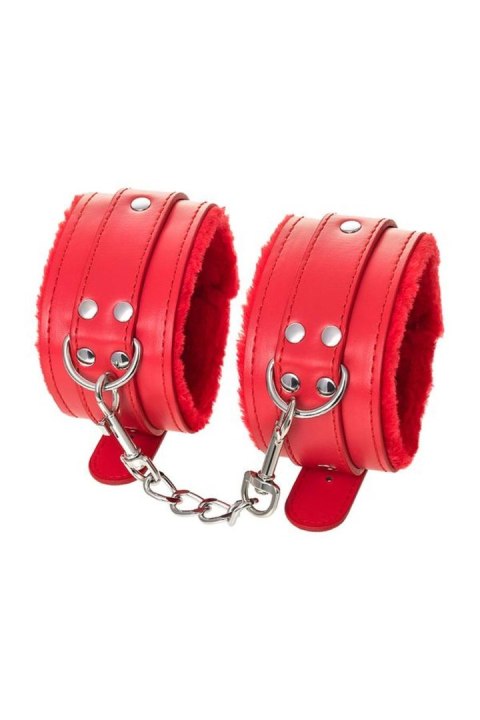 Anonymo handcuffs, PU leather, red, 27 cm Anonymo by TOYFA