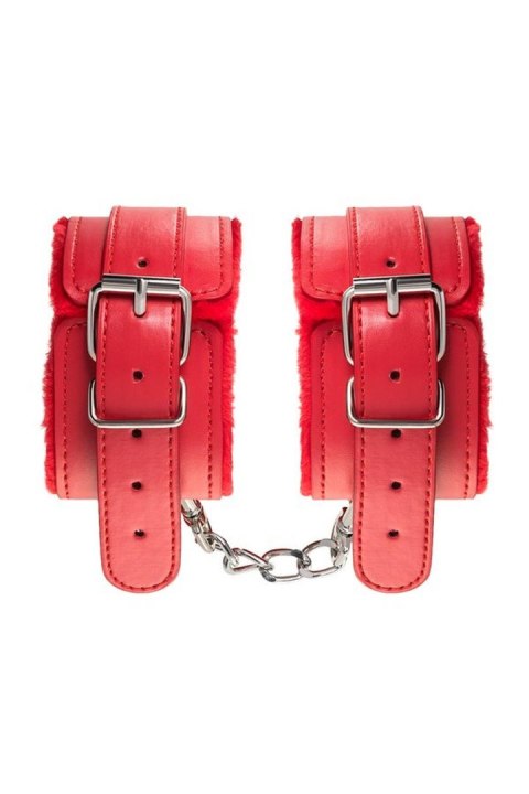 Anonymo handcuffs, PU leather, red, 27 cm Anonymo by TOYFA