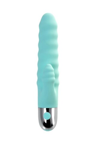 Relief vibrator with clitoral stimulation Flovetta Flax, silicone, mint, 17.5 cm Flovetta