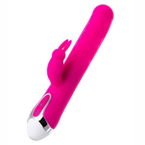 JOS BALLE, Vibrator with clitoral stimulator with moving balls, silicone, pink, 23 cm JOS