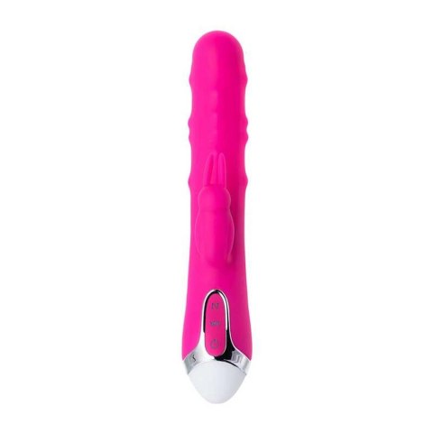 JOS BALLE, Vibrator with clitoral stimulator with moving balls, silicone, pink, 23 cm JOS