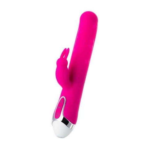 JOS BALLE, Vibrator with clitoral stimulator with moving balls, silicone, pink, 23 cm JOS