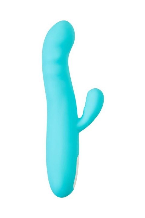 JOS Vibrator-rotator with clitoral stimulation JOS MERRY-SWI, silicone, blue, 20.7 cm JOS