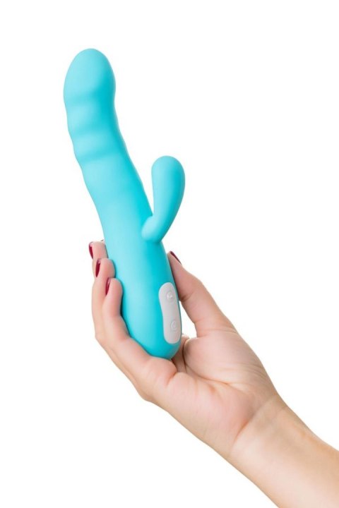 JOS Vibrator-rotator with clitoral stimulation JOS MERRY-SWI, silicone, blue, 20.7 cm JOS