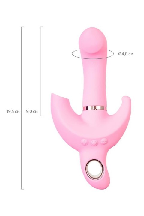 JOS Vibrator with clitoral stimulator JOS Twistme, silicone, pink, 19.5 cm JOS