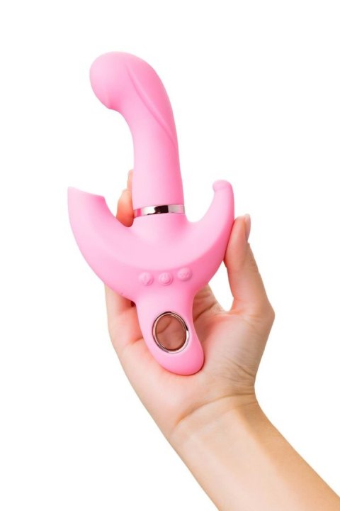 JOS Vibrator with clitoral stimulator JOS Twistme, silicone, pink, 19.5 cm JOS