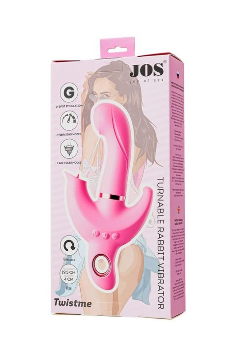 JOS Vibrator with clitoral stimulator JOS Twistme, silicone, pink, 19.5 cm JOS