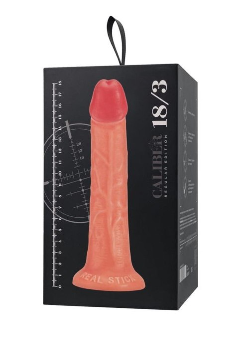 Realistic dildo Caliber 18/3 , PVC, flesh, length 18cm, diameter 3cm Caliber by RealStick
