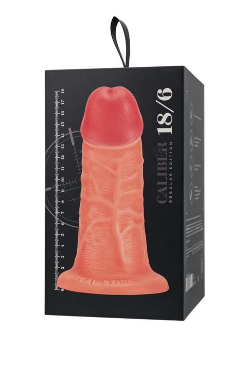 Realistic dildo Caliber 18/6 , PVC, flesh, length 18cm, diameter 6cm Caliber by RealStick