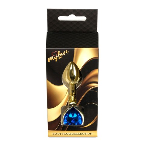 MyLove Toys - Jewellery Gold Heart PLUG- Dark Blue MyLove Toys