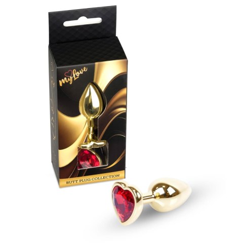 MyLove Toys - Jewellery Gold Heart PLUG- Red MyLove Toys