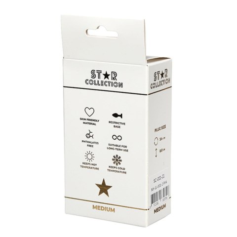 Star Collection - Pink Silicone Anal Plug M - Clear Stone Star Collection