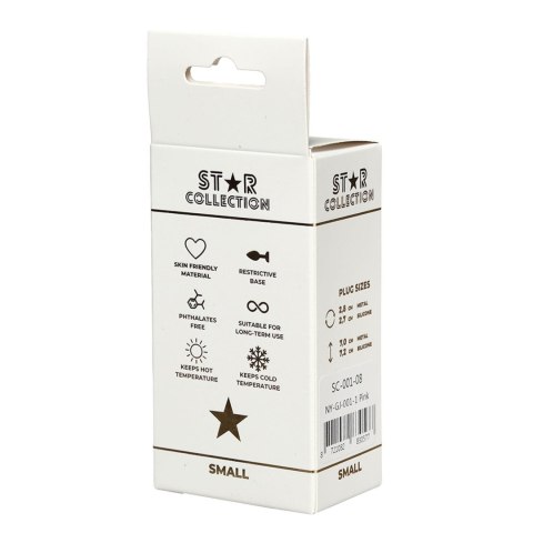 Star Collection - Pink Silicone Anal Plug S - Light Blue Stone Star Collection