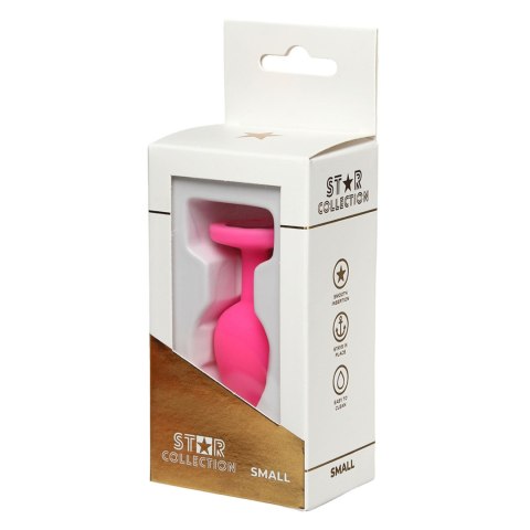 Star Collection - Pink Silicone Anal Plug S - Light Pink Stone Star Collection