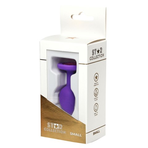 Star Collection - Purple Silicone Anal Plug S - Pink Stone Star Collection