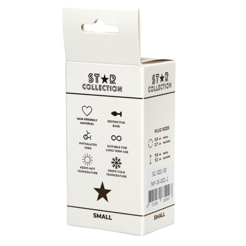Star Collection - Silver Metal Anal Plug S - Light Pink Stone Star Collection