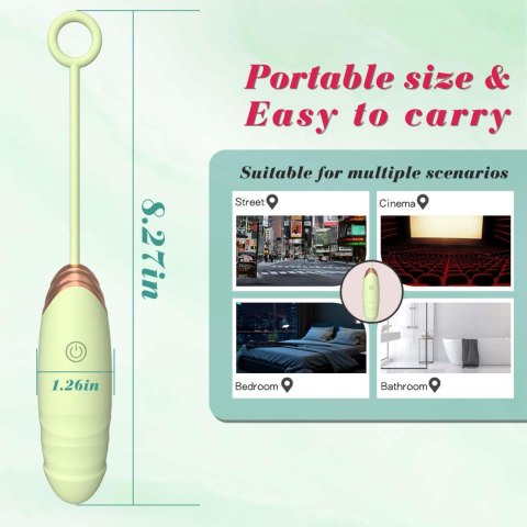 Vibrating Silicone Love EGG USB 7 vibration and thrust functions / Remote control Green B - Series Fox