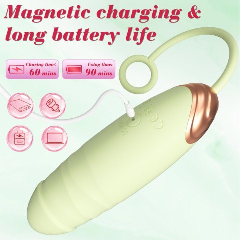 Vibrating Silicone Love EGG USB 7 vibration and thrust functions / Remote control Green B - Series Fox
