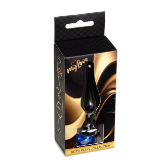 MyLove Toys - Jewellery Dark Silver BUTT PLUG- Dark Blue MyLove Toys