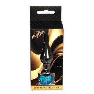 MyLove Toys - Jewellery Dark Silver BUTT PLUG- Light Blue MyLove Toys