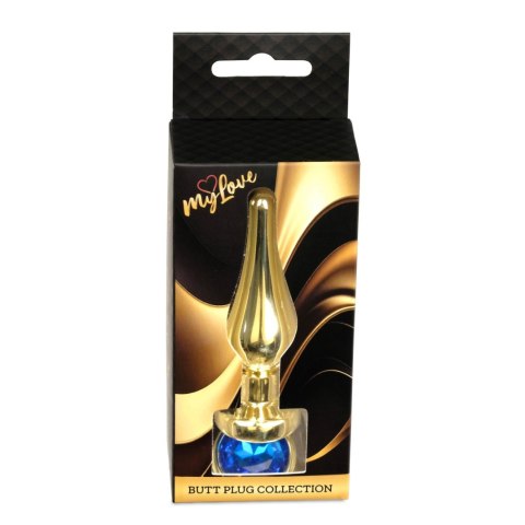 MyLove Toys - Jewellery Gold BUTT PLUG- Dark Blue MyLove Toys