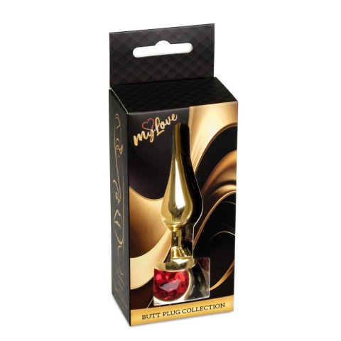 MyLove Toys - Jewellery Gold BUTT PLUG- Red MyLove Toys