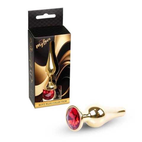 MyLove Toys - Jewellery Gold BUTT PLUG- Red MyLove Toys