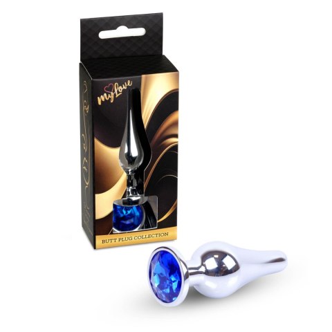 MyLove Toys - Jewellery Silver BUTT PLUG- Dark Blue MyLove Toys