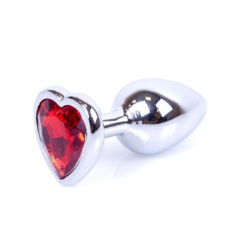 Plug-Jewellery Silver Heart PLUG- Red B - Series HeavyFun