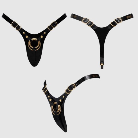 LEATHERETTE HARNESS FABULOUS - ONE SIZE - BLACK GLOSSY Strap-on-me