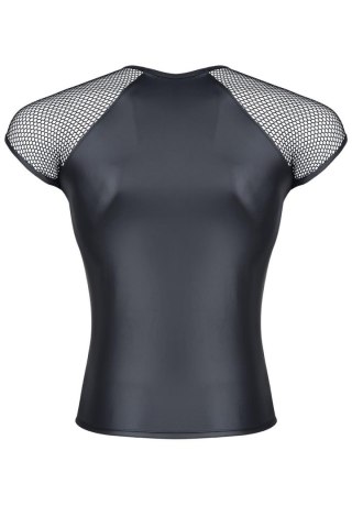 Męski t-shirt z wetlooka z rękawem z elastycznej siatki S Regnes Fetish Planet