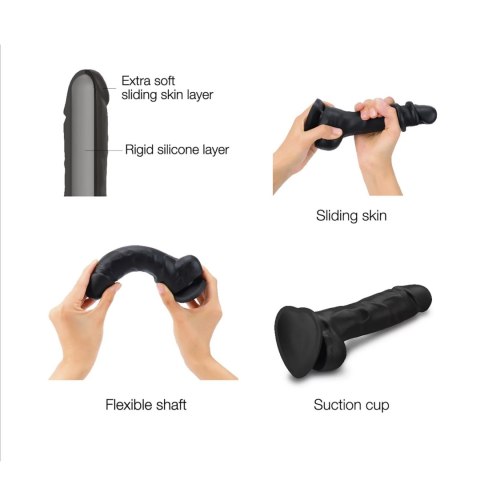 SLIDING SKIN REALISTIC DILDO BLACK M Strap-on-me