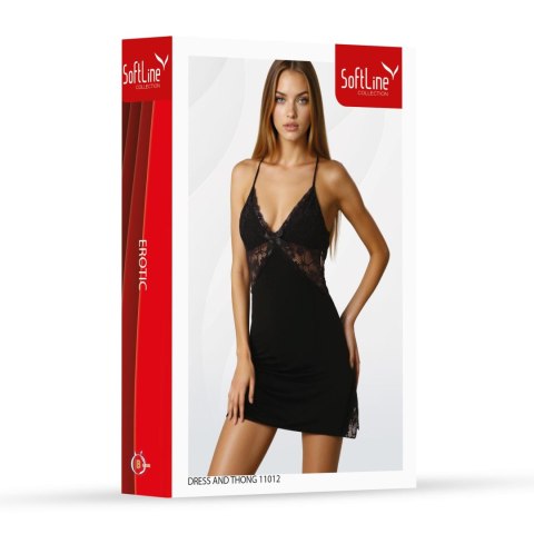 Set dress and thong 11012 black S SoftLine Collection