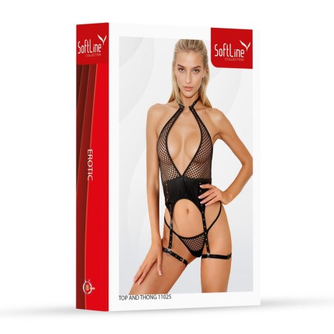 Set top and thong 11025 black L SoftLine Collection