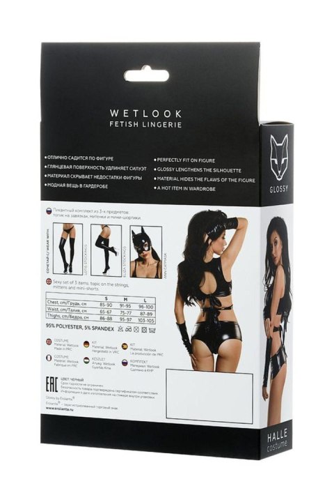 Glossy Sexy set of 3 HALLE - black L Glossy