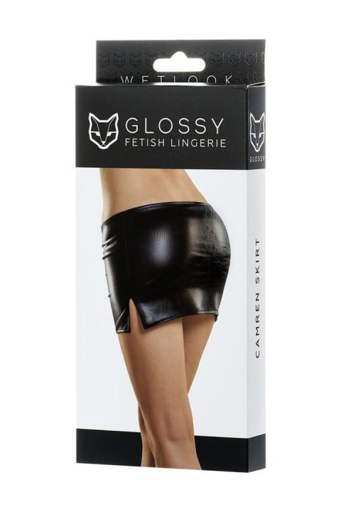 Glossy Shiny Wetlook skirt CAMREN - black M Glossy