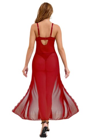 Long, sexy red nightgown + thong S\M Paris Hollywood